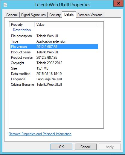 Telerik Assembly Version